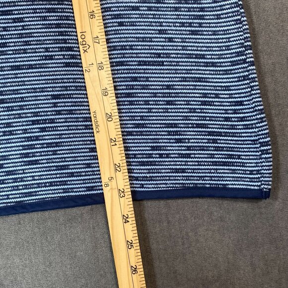 St. Johns Bay Womens Petite PM Striped Quarter Snap Mock Neck Pullover - Picture 8 of 9